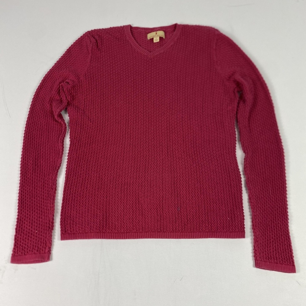 Sport Haley Sweater Womens Large‎ Pink 100% Pima Cotton V Neck Knit Pullover